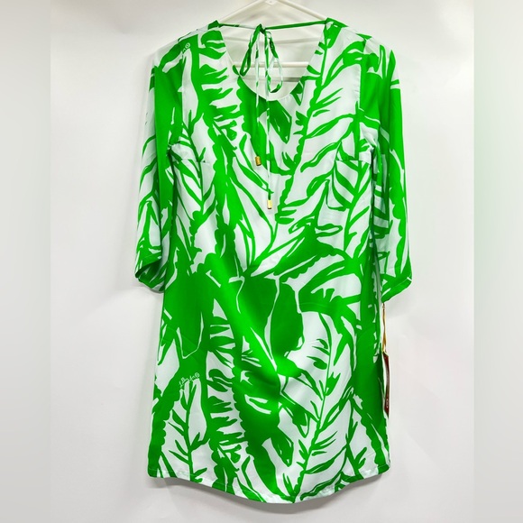 Lilly Pulitzer Target Dress Womens XS Green Flare Sleeve Satin Boom Boom Mini - Picture 8 of 16